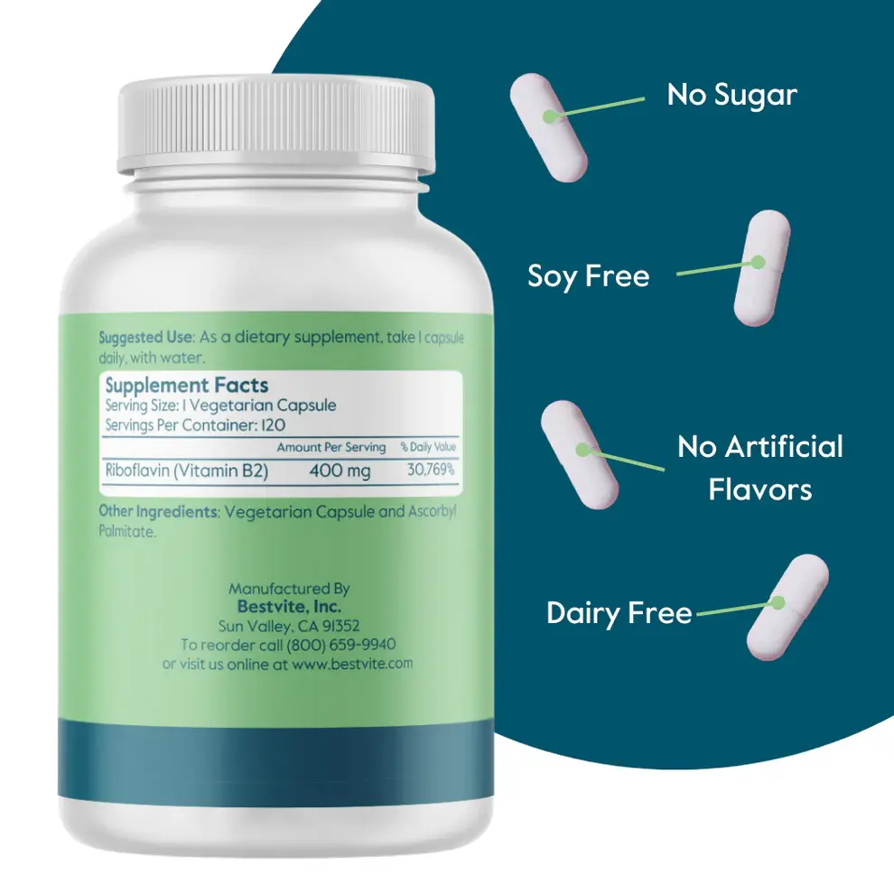 Bestvite Vitamin B-2 400mg Capsules
